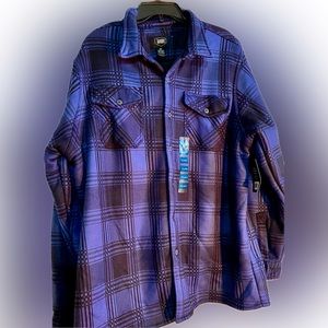 Mens  Berkeley Jensen jacket coat, Sherpa lining button-down, sleeves blue 2X